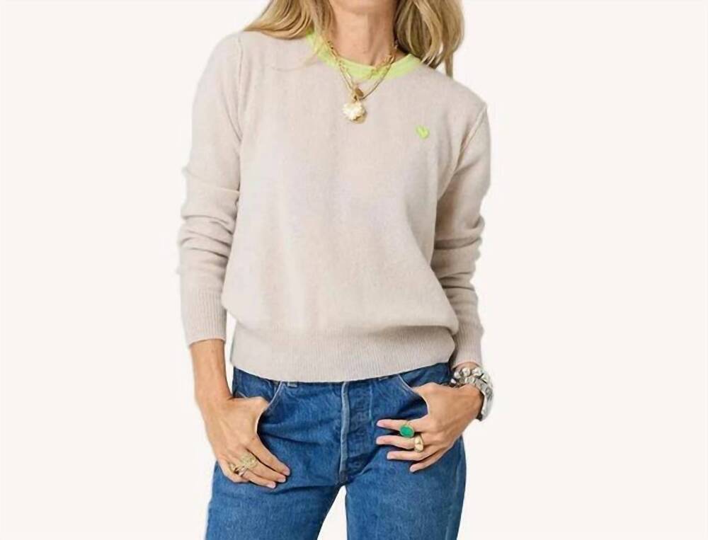 NEW KERRI ROSENTHAL women's whisper imperfect heart sweater in beige